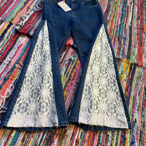 Upcycled Flared Denim Jeans ~ Festival ~ 70s Style ~