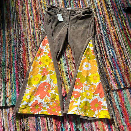 Upcycled Flared Denim Jeans ~ Festival ~ 70s Style ~