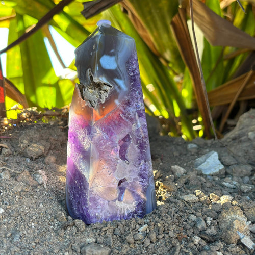 Amethyst & Agate geode tower