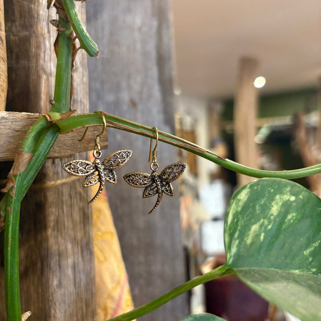 Gypsy Bronze Dragonfly Earrings