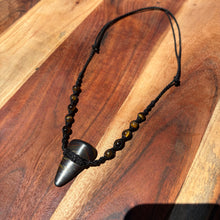 Load image into Gallery viewer, Handmade Tiger iron and Tigers eye Macrame Necklace