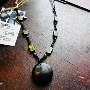 Handmade Shungite Macrame Necklace