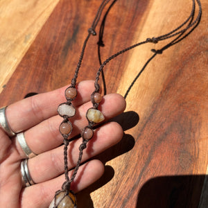 Citrine and Clear Quartz Handmade Necklace