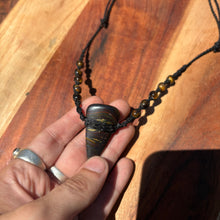 Load image into Gallery viewer, Handmade Tiger iron and Tigers eye Macrame Necklace