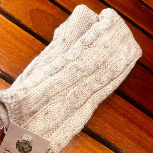 Knitted Fingerless Winter Gloves - Polar Fleece Lined!