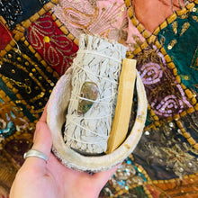 Load image into Gallery viewer, Smudge Kit - Palo Santo - White Sage - Abalone Shell -