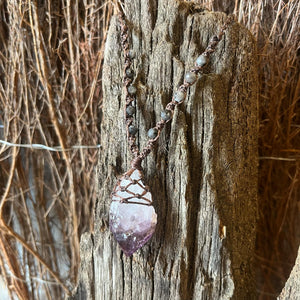 Handmade Amethyst Macrame Necklace