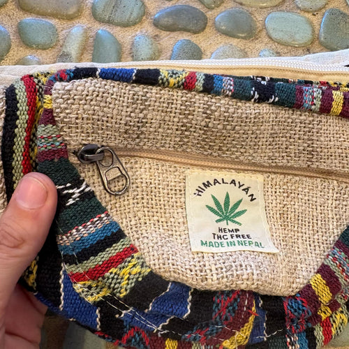 Hemp bum bag - Side Satchel, Book Bag, Made In Nepal