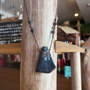 Handmade Obsidian Macrame Necklace