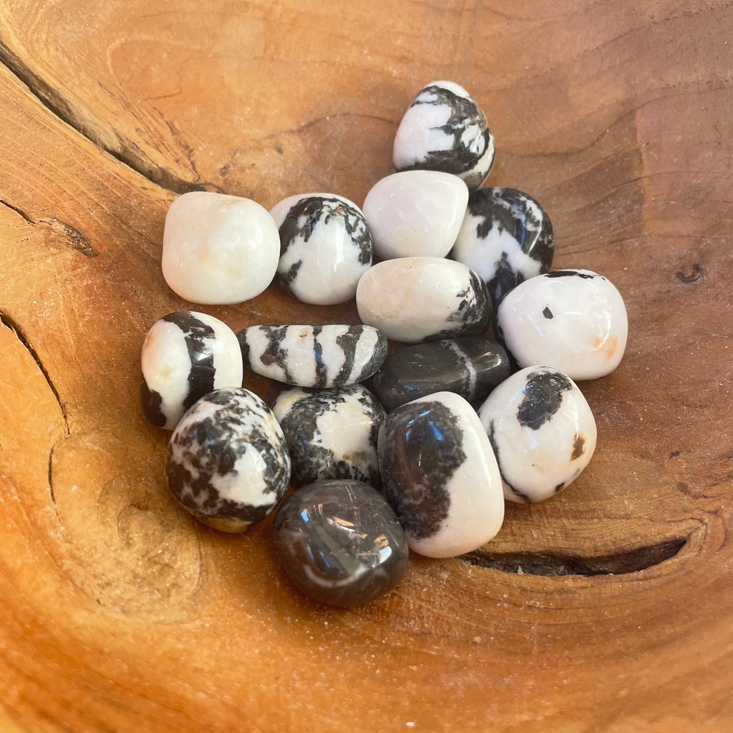 Black and deals white tumbled stone