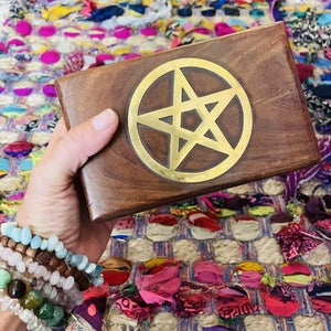 Pentagram Timber Brass Inlay Box