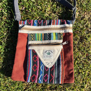 Hemp shoulder bag - Side Satchel, Book Bag, Made In Nepal